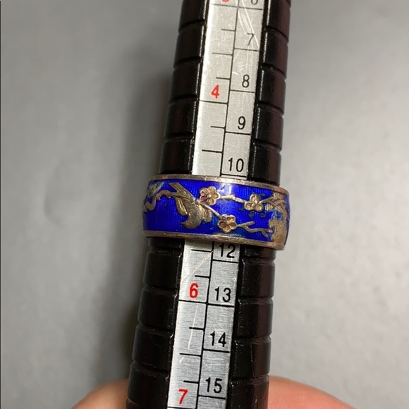 🖤purple pearl earrings💕& cloisonné ring - Picture 12 of 12